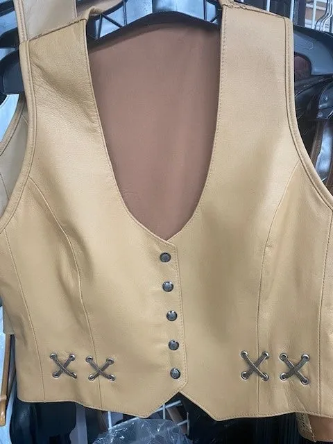 #23116X - Ladies' Leather & Laser Cut Vest