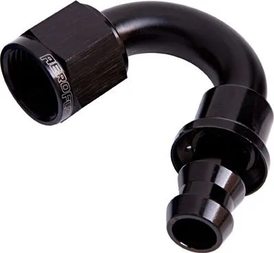 400 Series Push Lock 150° Hose End -4AN AF405-04BLK