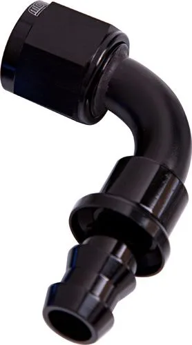 400 Series Push Lock 90° Hose End -10AN AF403-10BLK