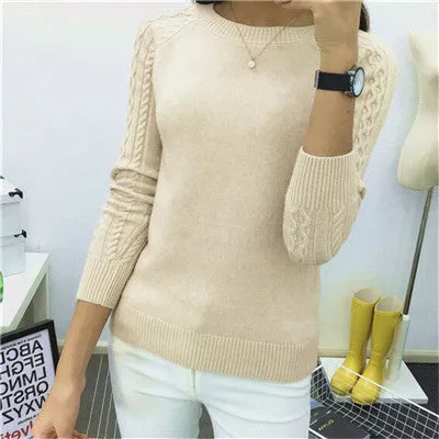 6 Colors Sweaters Women 2016 Hot Sale Winter O-neck Long Sleeve  Pullovers Knitted Sweater Female Warm Tops