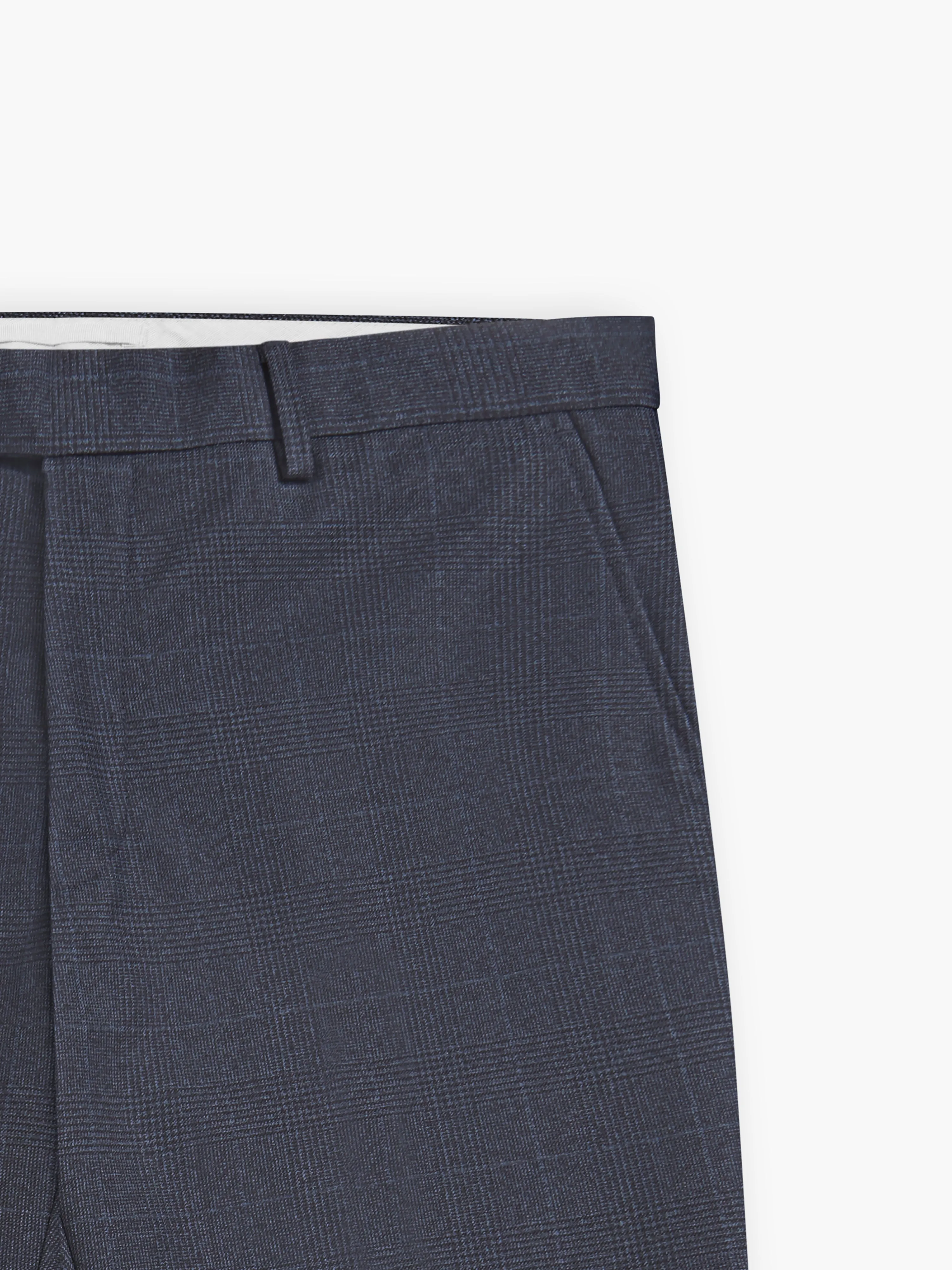 Augustus Slim Fit Navy Check Trouser