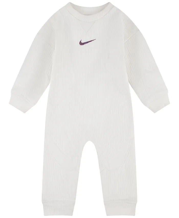 Baby Boys Long Sleeve Jumpsuit Set Ready Nike White