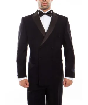 Black Double Breasted Tuxedo with Shawl Lapel