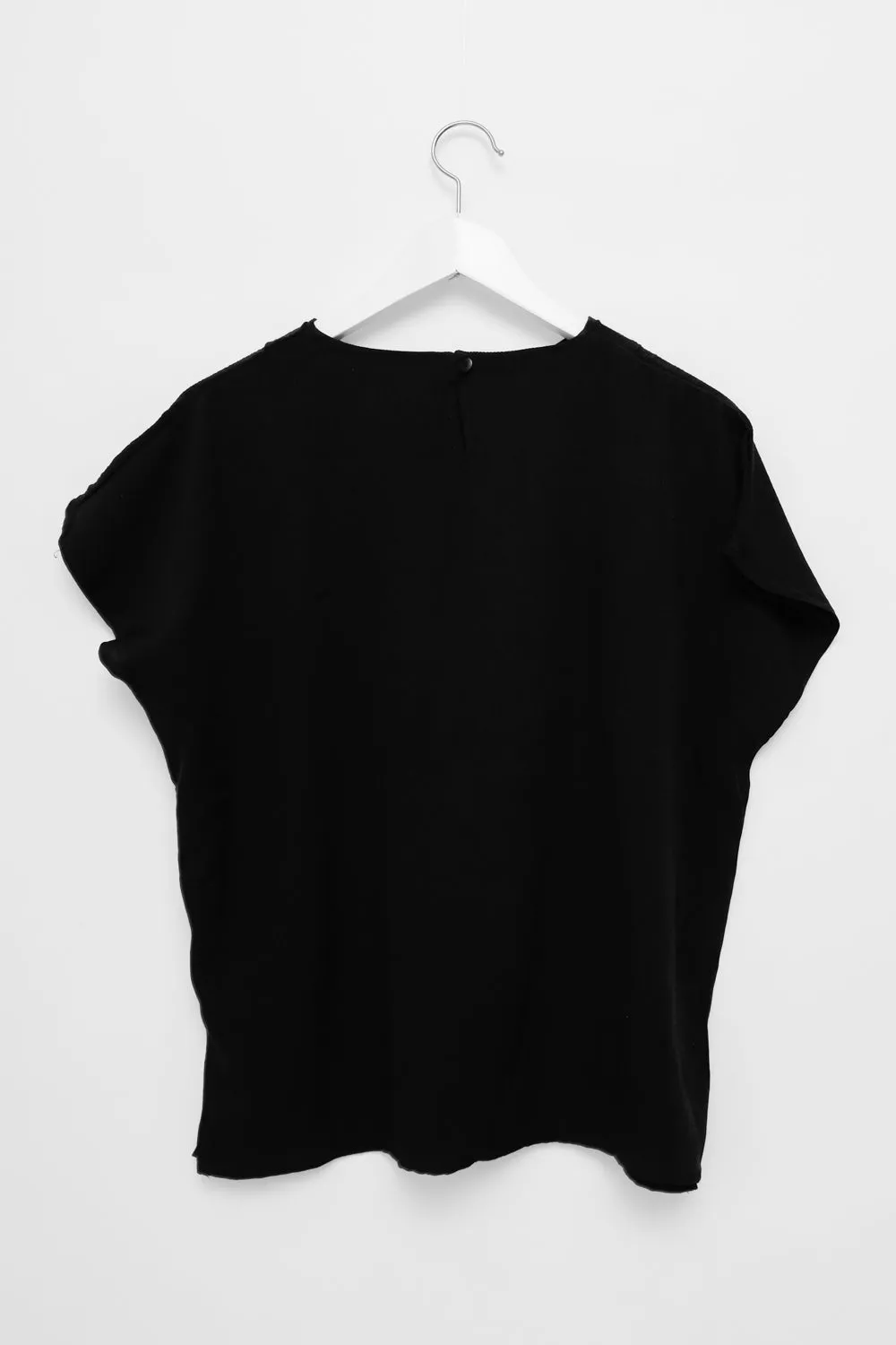 BLACK VISCOSE RELAXED VINTAGE BLOUSE