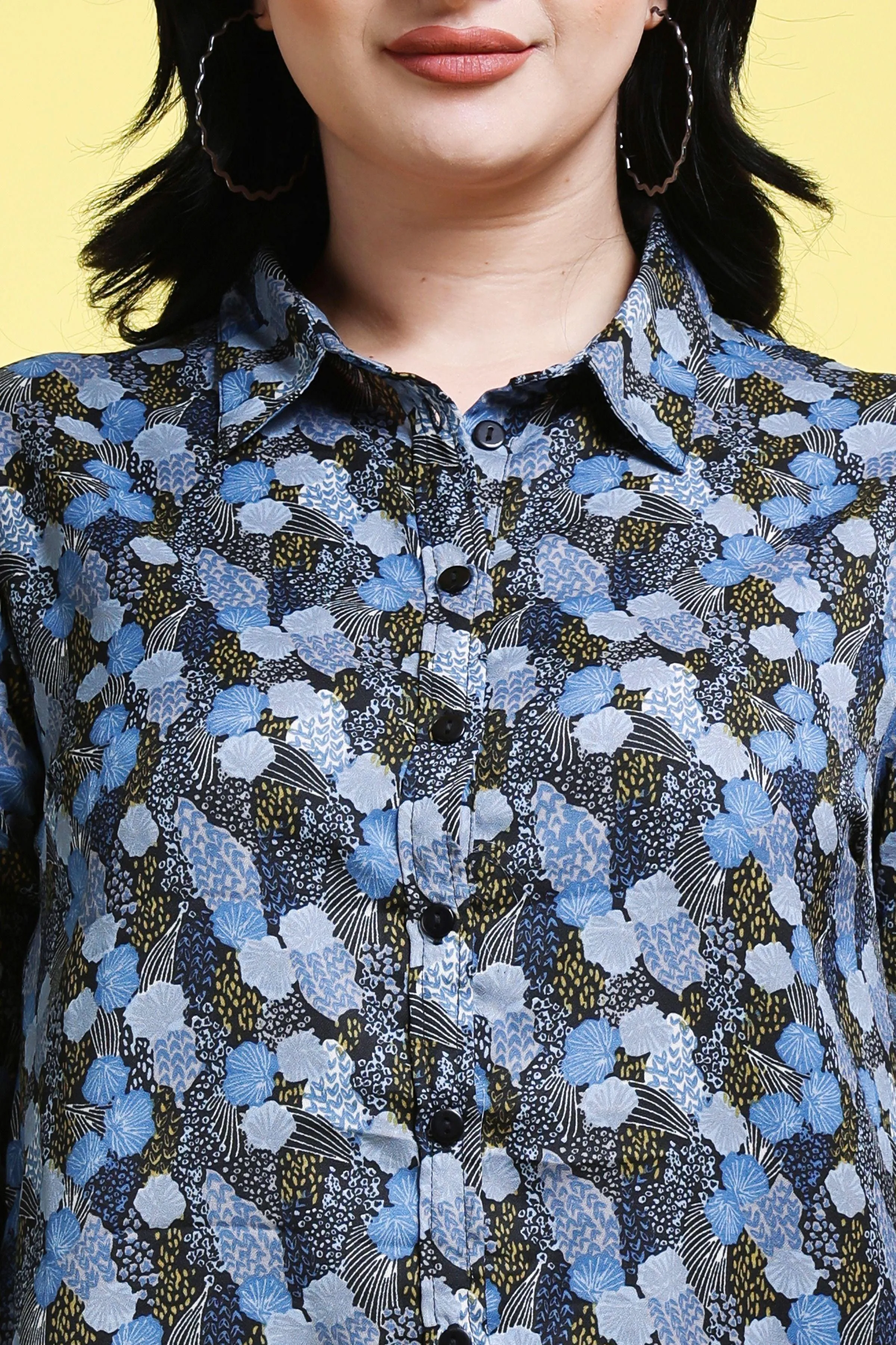 Blue Small Multi Printed Shirt