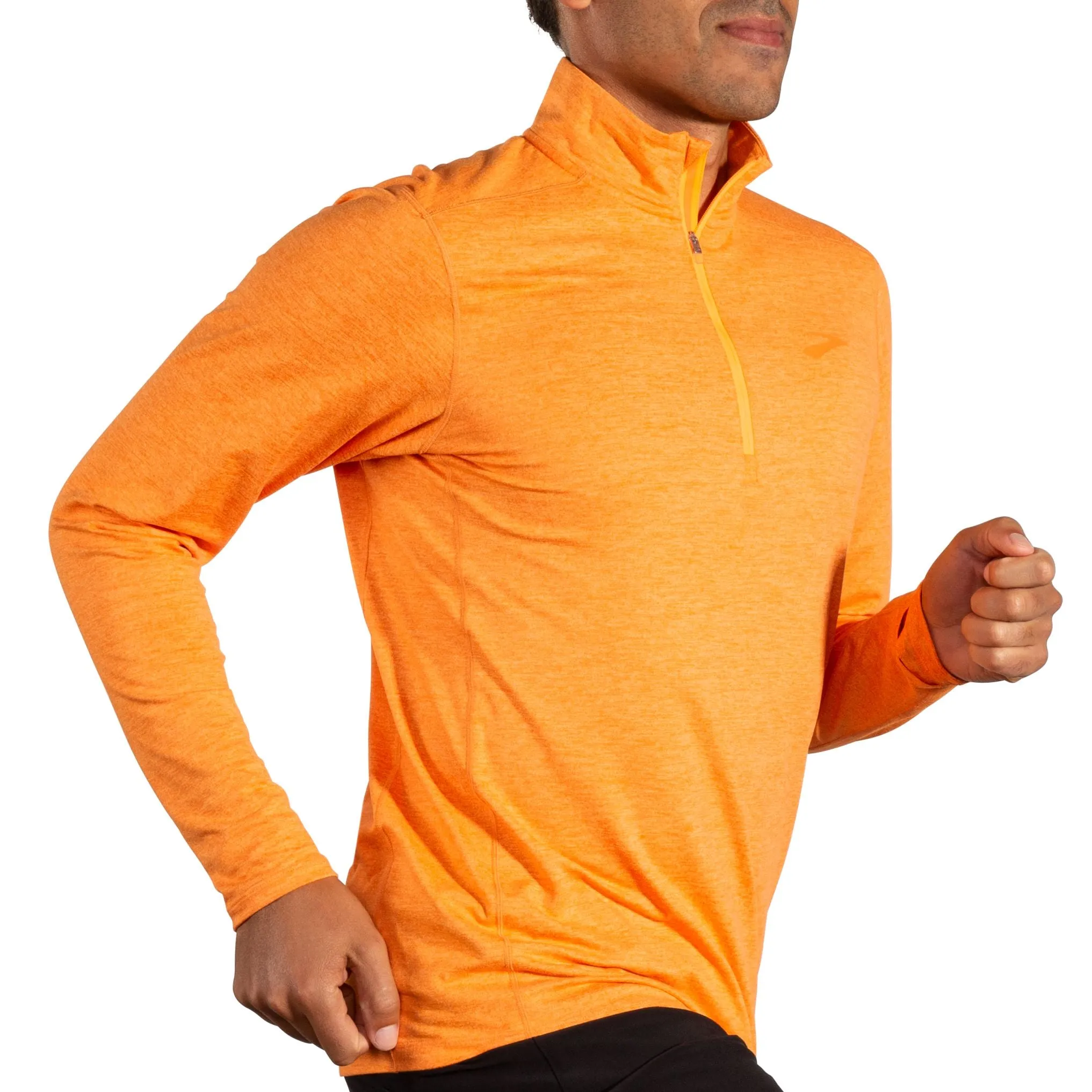 Brooks | Dash Half-Zip 2.0 Long-Sleeve | Men's | Heather Orange Pop