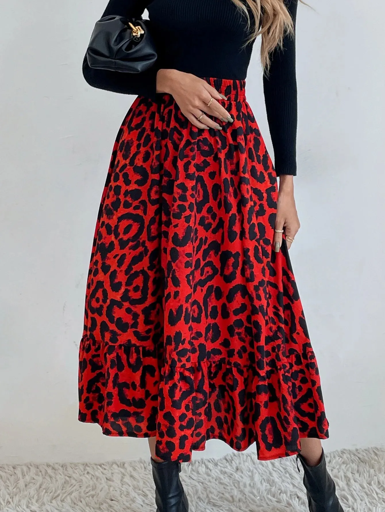 Chic Floral Printed Midi Skirts