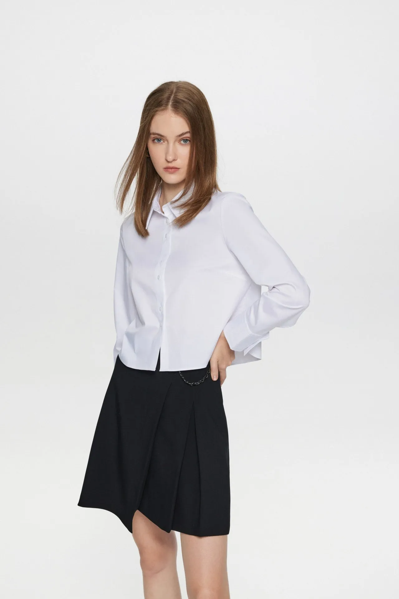 Cobie Soft Touch Stretchable Twill Cropped Shirt