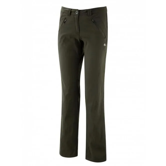 Craghoppers Ladies Kiwi Pro Stretch Trousers Dark Khaki