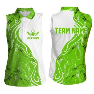 Custom Sleeveless Bowling Shirts For Women, Personalized Bowling Team Polo Shirt