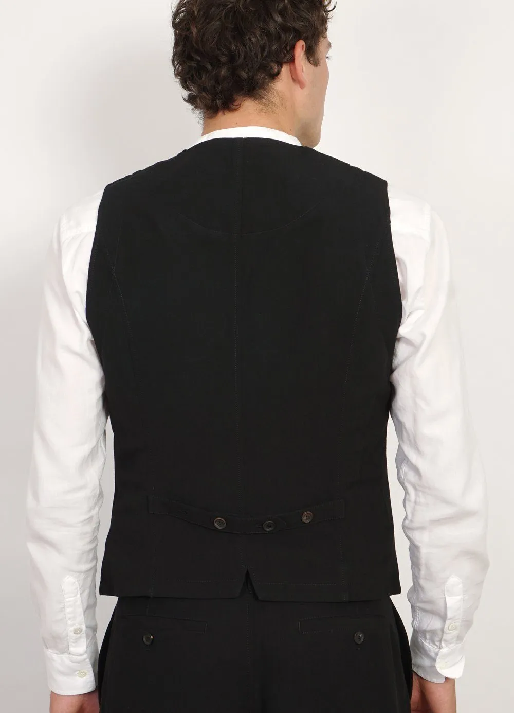 DANIEL | Four Button Waistcoat | Black