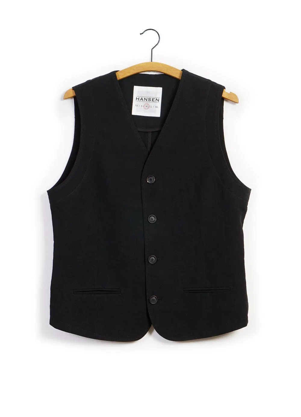 DANIEL | Four Button Waistcoat | Black