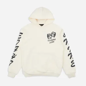 Dice Fleece Hooded Sweatshirt Cream