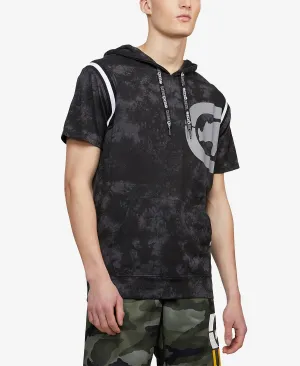 Ecko Unltd Men's Short Sleeve Dye Work Hoodie, Gray