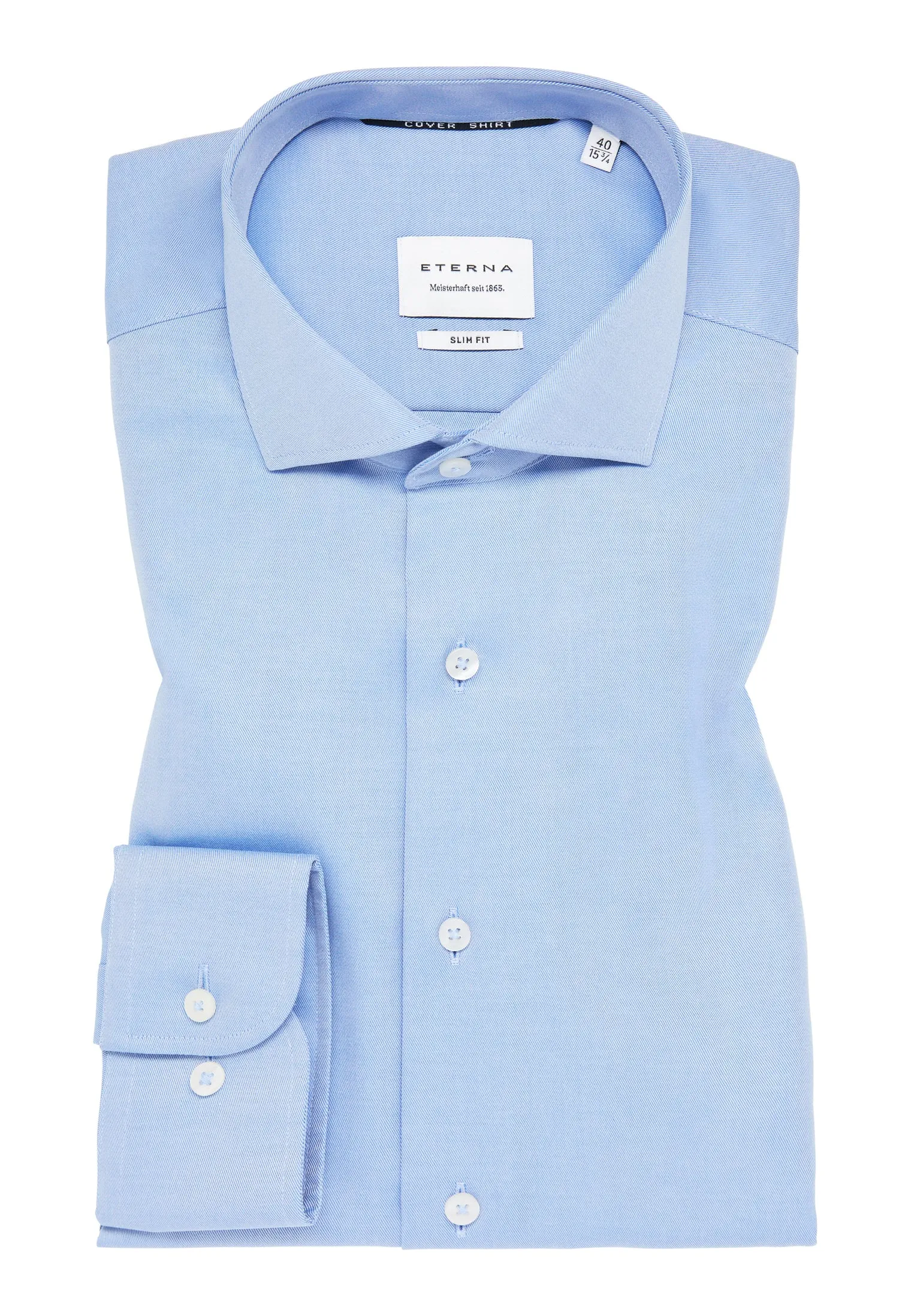 Eterna Classic Twill Blue Shirt Blue