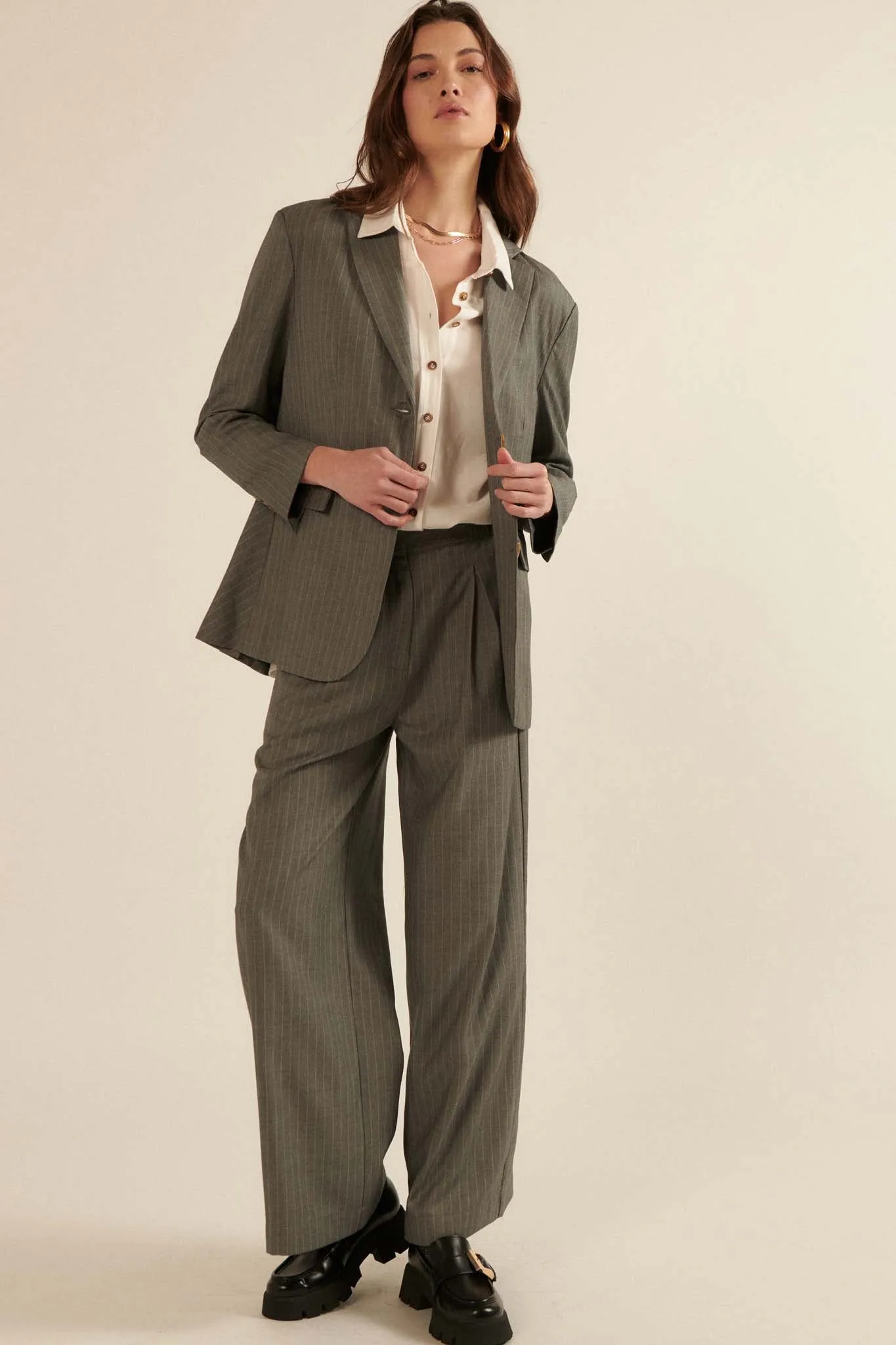 Executive Realness Oversized Pinstripe Blazer