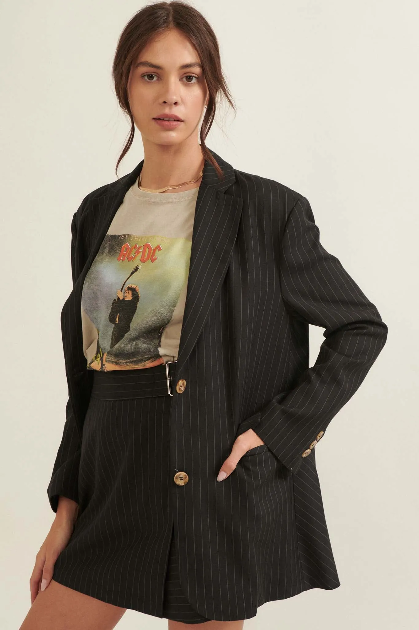 Executive Realness Oversized Pinstripe Blazer