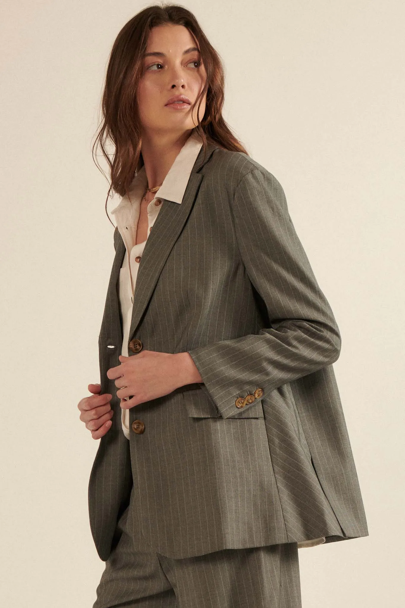 Executive Realness Oversized Pinstripe Blazer