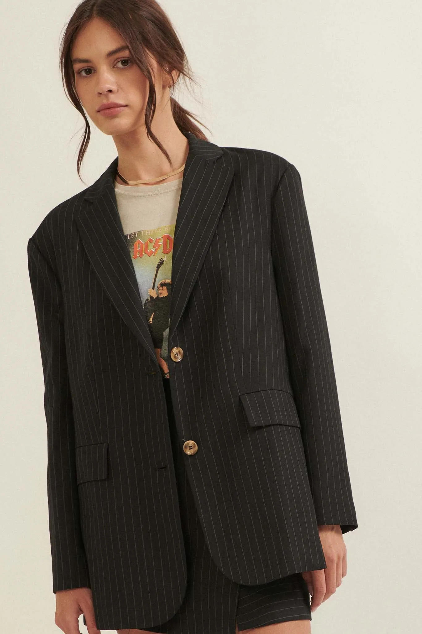 Executive Realness Oversized Pinstripe Blazer