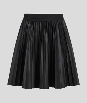 FAUX LEATHER PLEATED SKIRT