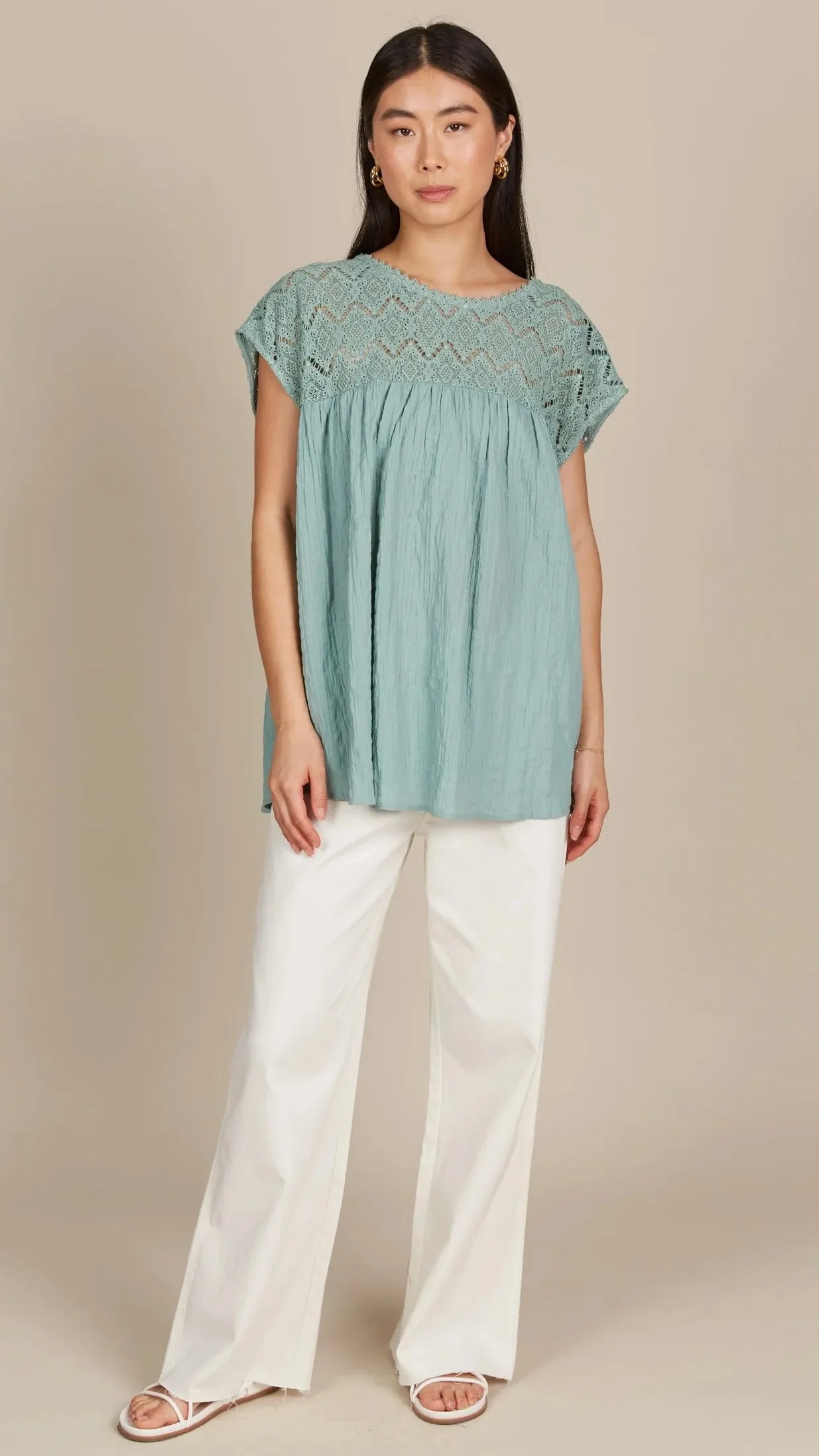 Fleur Relaxed Top Seafoam