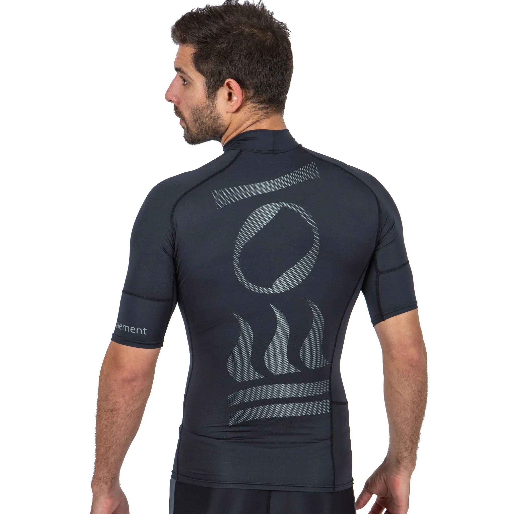 Fourth Element Men's Hydroskin Ocean Positive Short Sleeve Rash Guard Black