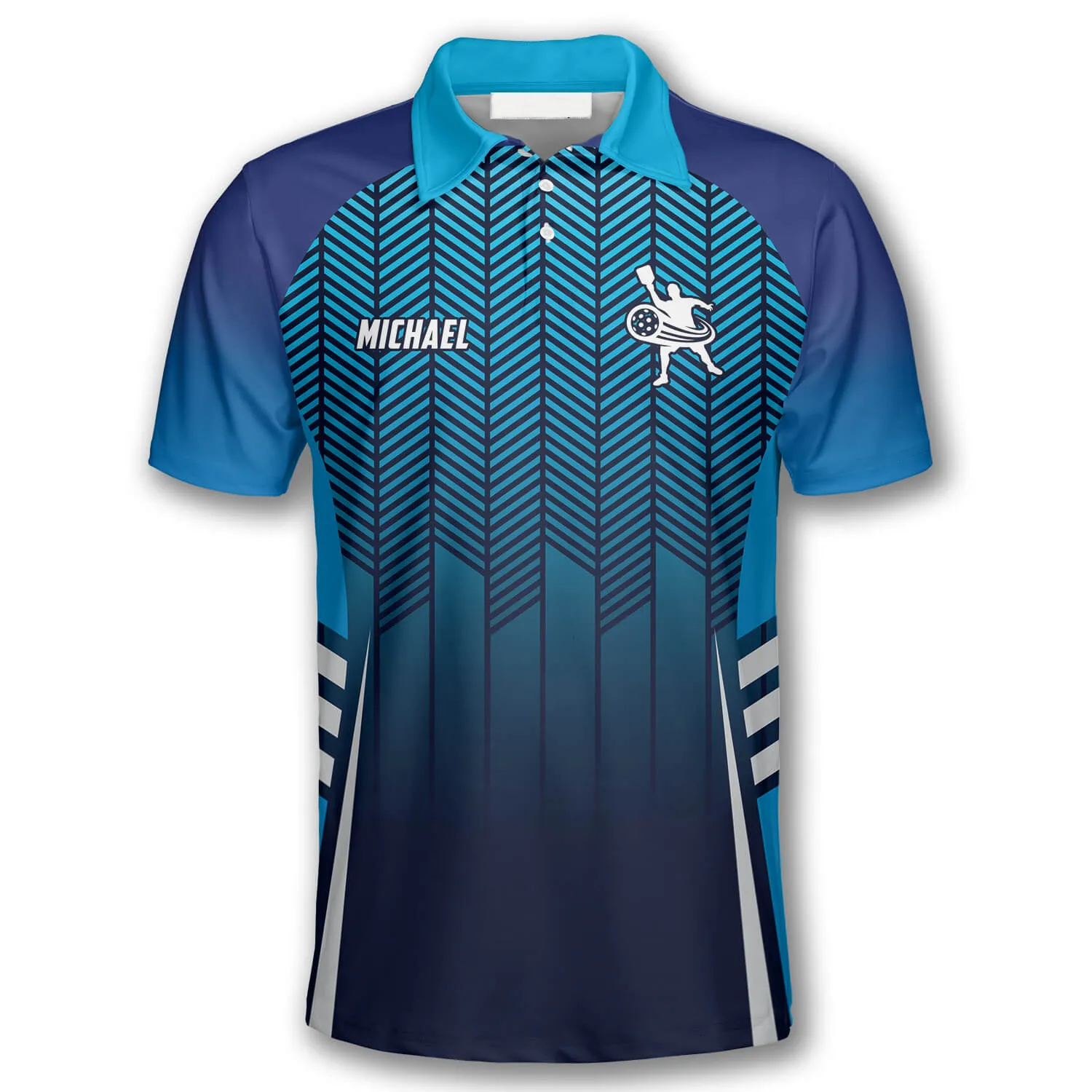 Gradient Blue Custom Pickleball Shirts for Men