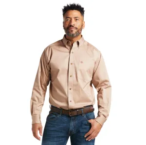 Khaki Solid Twill Classic Fit Shirt