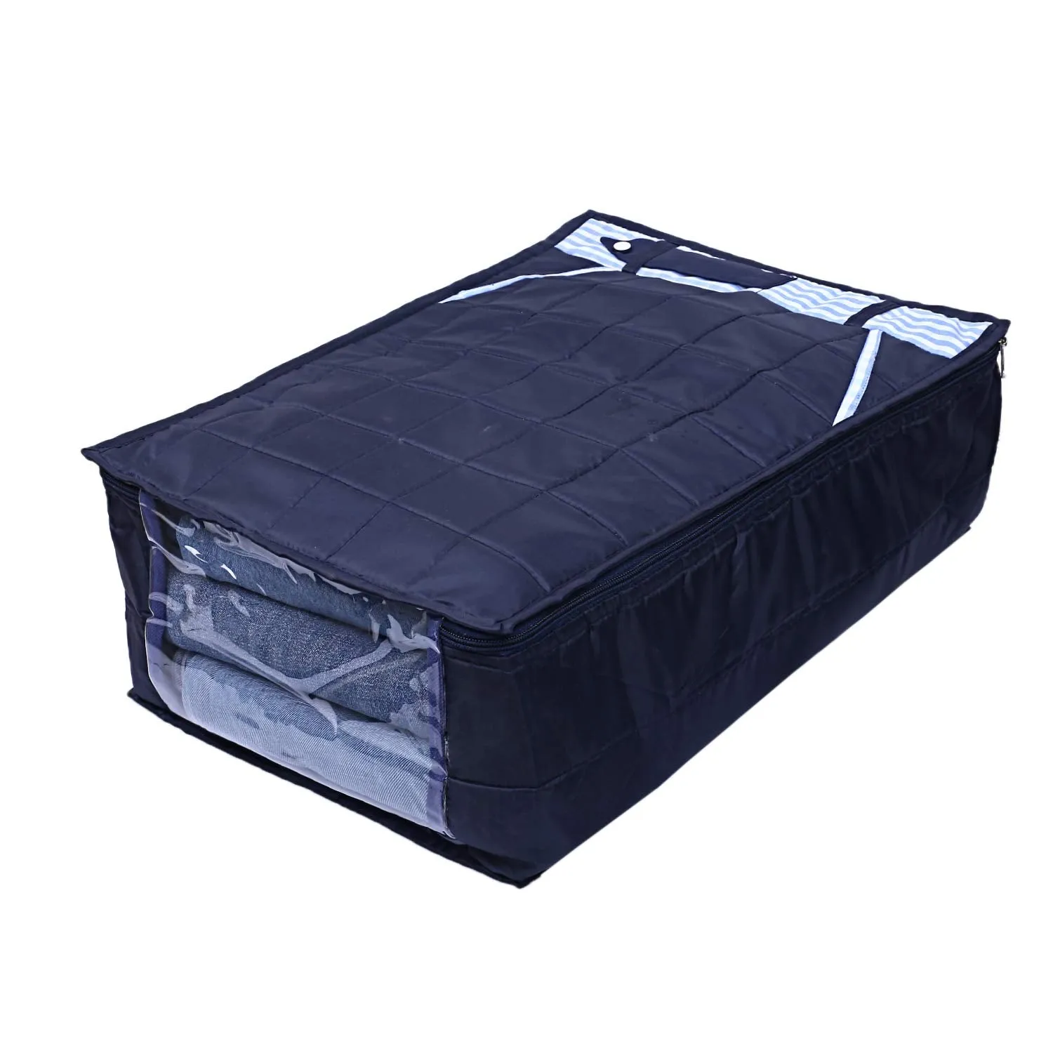 Kuber Industries Parachute Waterproof Trouser Cover Quilted/Wardrobe Organizer (Blue) - CTKTC23213