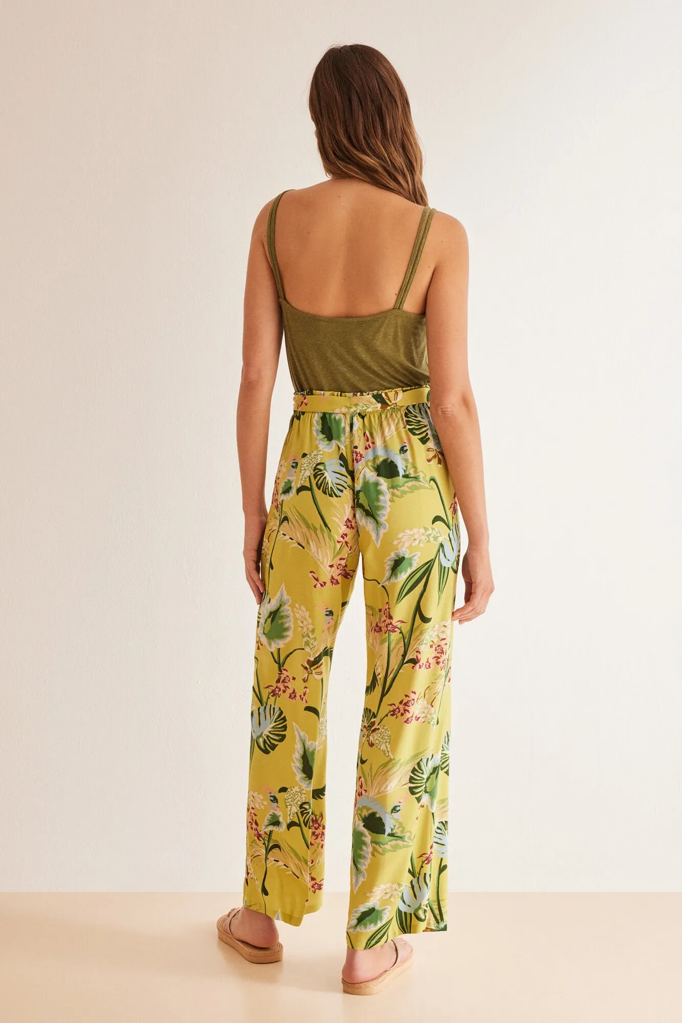 Long floaty floral trousers