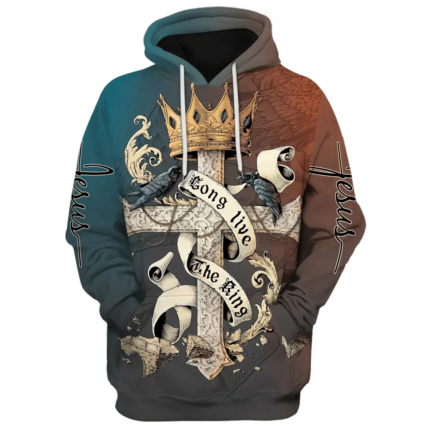 Long Live The King Hoodies Men & Women Christian Hoodie 3D Printed Hoodie