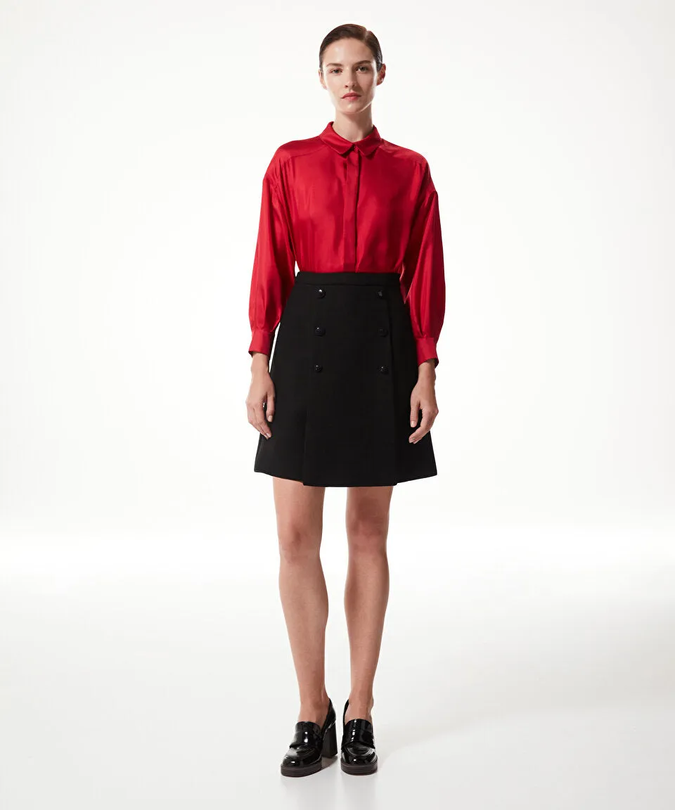 Machka Relaxed Fit Silk Shirt Red