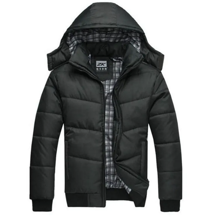 Men Winter Jacket Casual Slim Cotton With Hooded Parkas