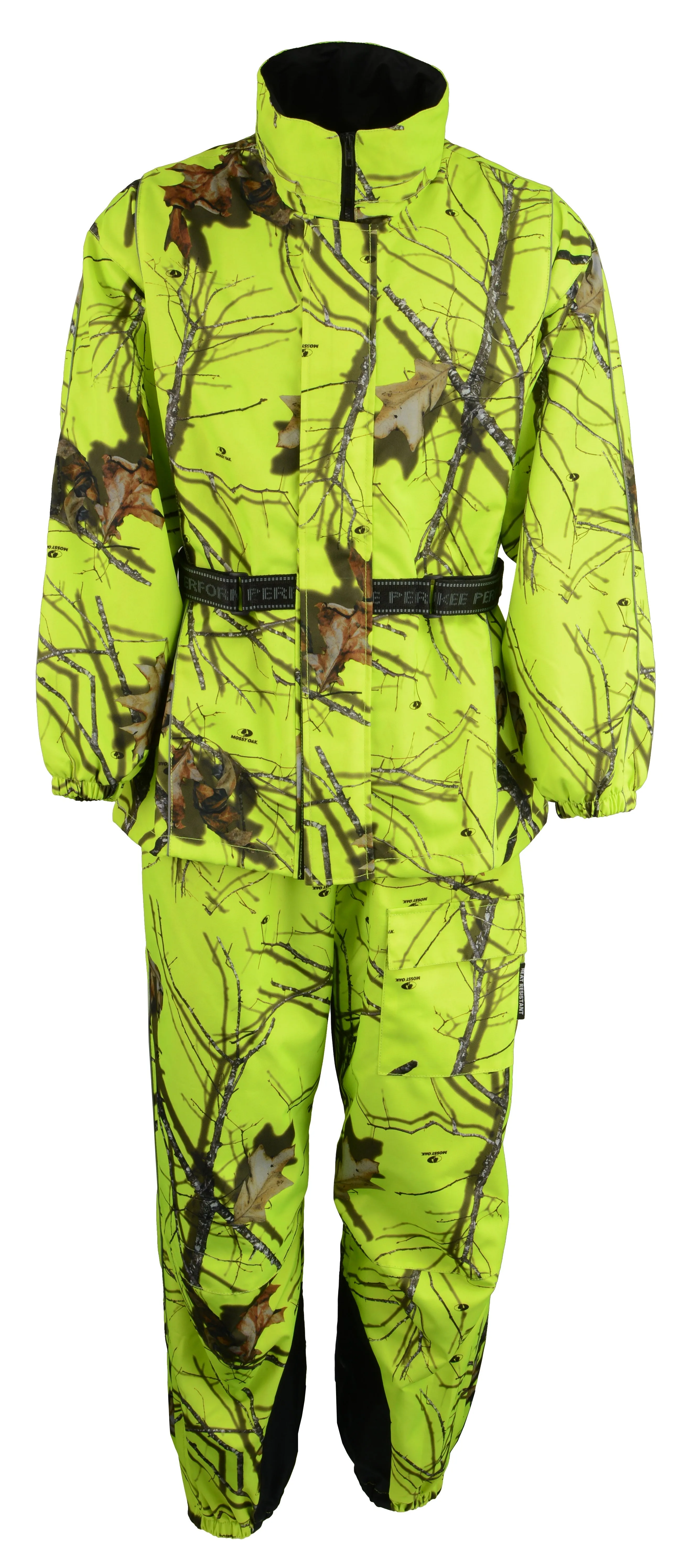 Men's Hi Vis Mossy Oak® Camo Rain Suit Water Proof w/ Reflective Piping