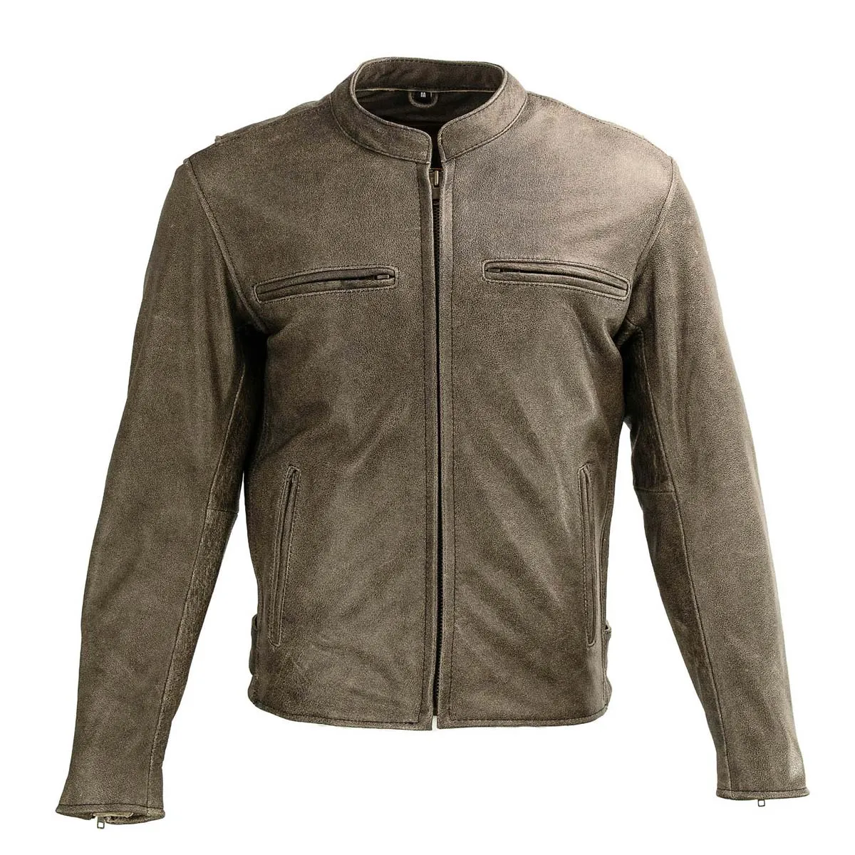 Milwaukee Leather MLM1503 Men's Distressed Brown Racer Motorcycle Vented Leather Rider Jacket