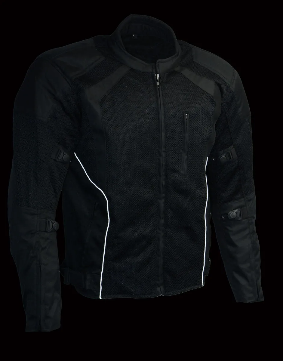 Milwaukee Leather MPM1793 Black Armored Mesh Motorcycle Jacket for Men