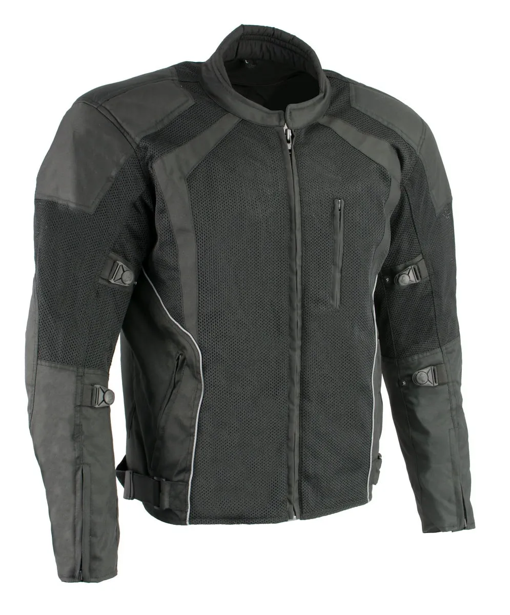 Milwaukee Leather MPM1793 Black Armored Mesh Motorcycle Jacket for Men