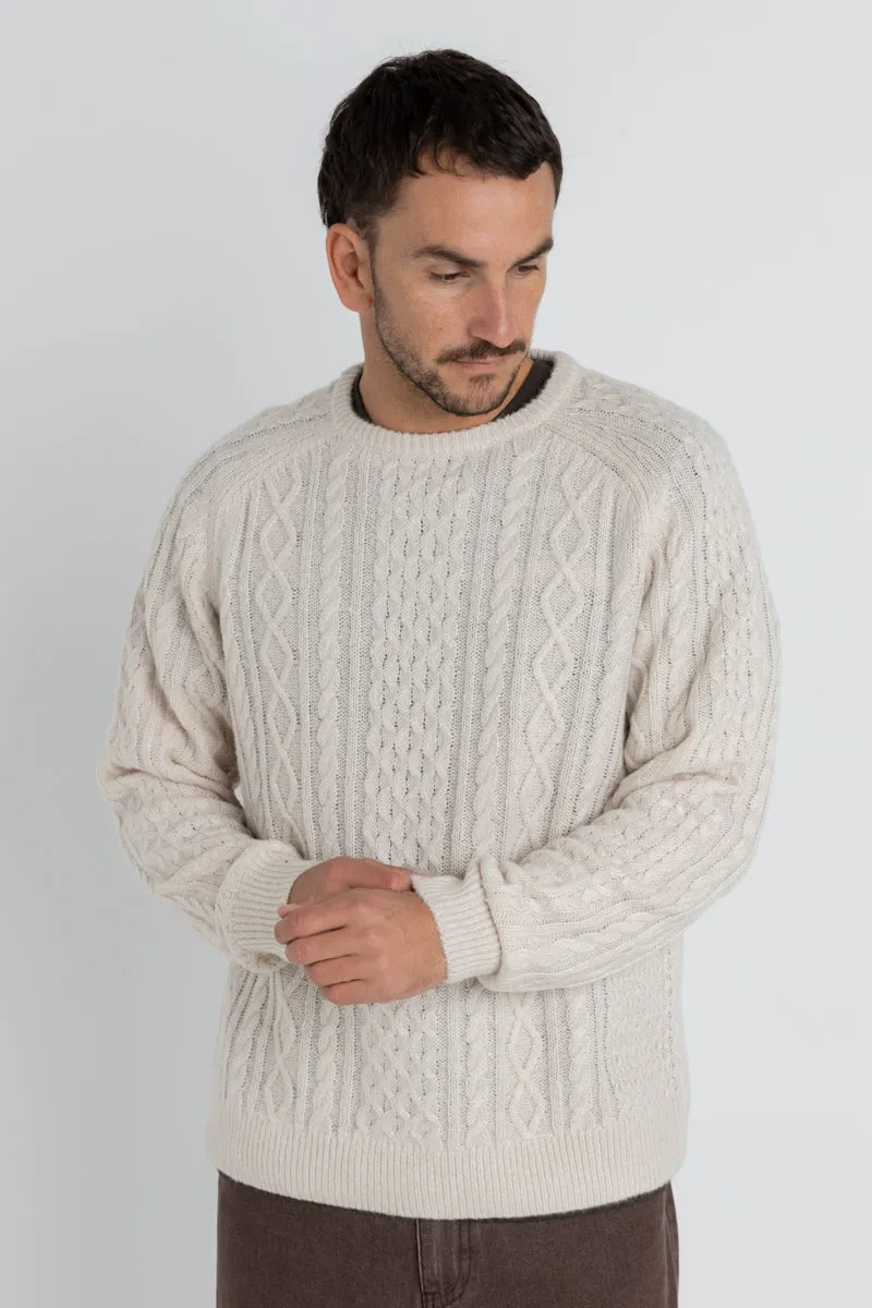 Mohair Fishermans Knit Natural