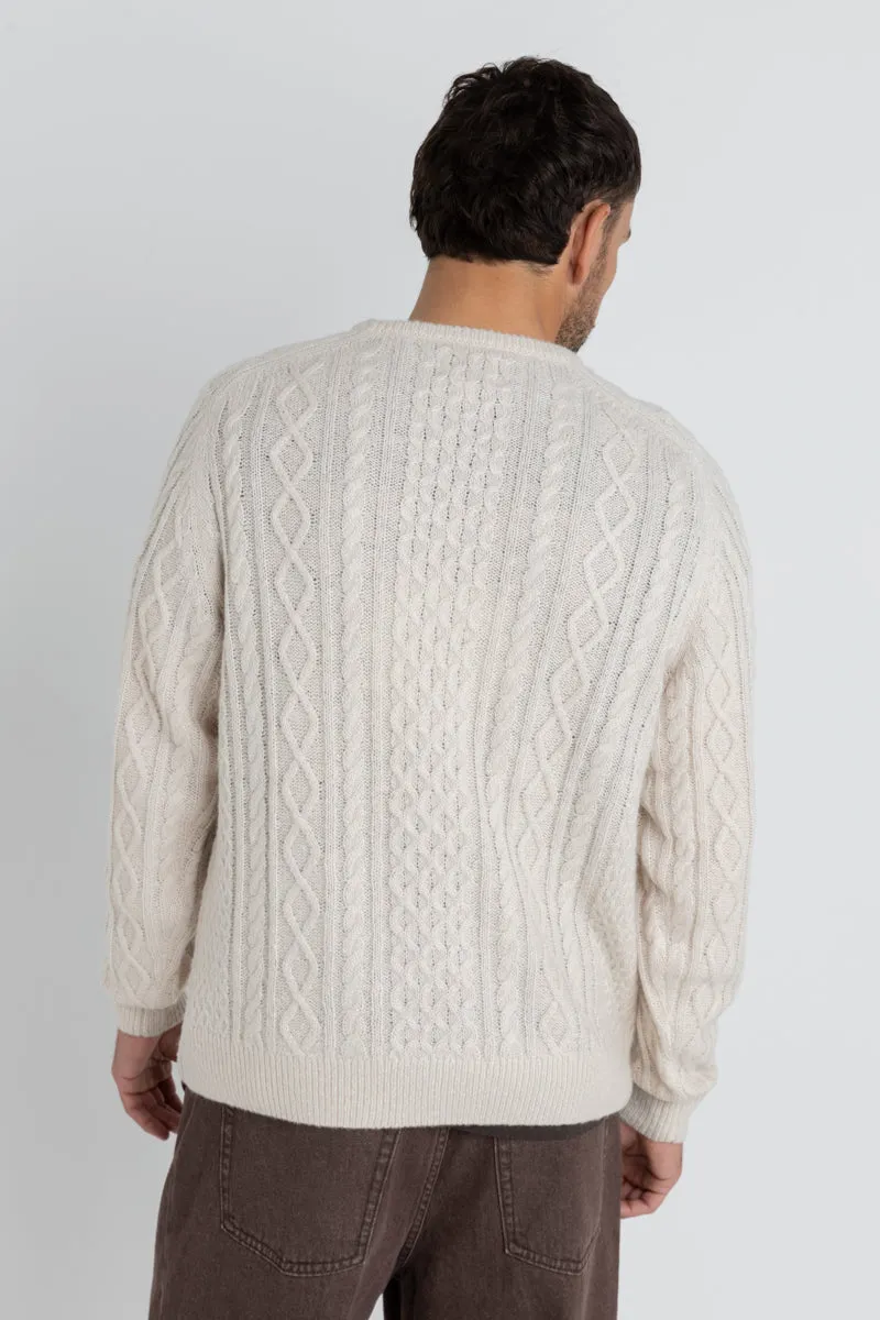 Mohair Fishermans Knit Natural