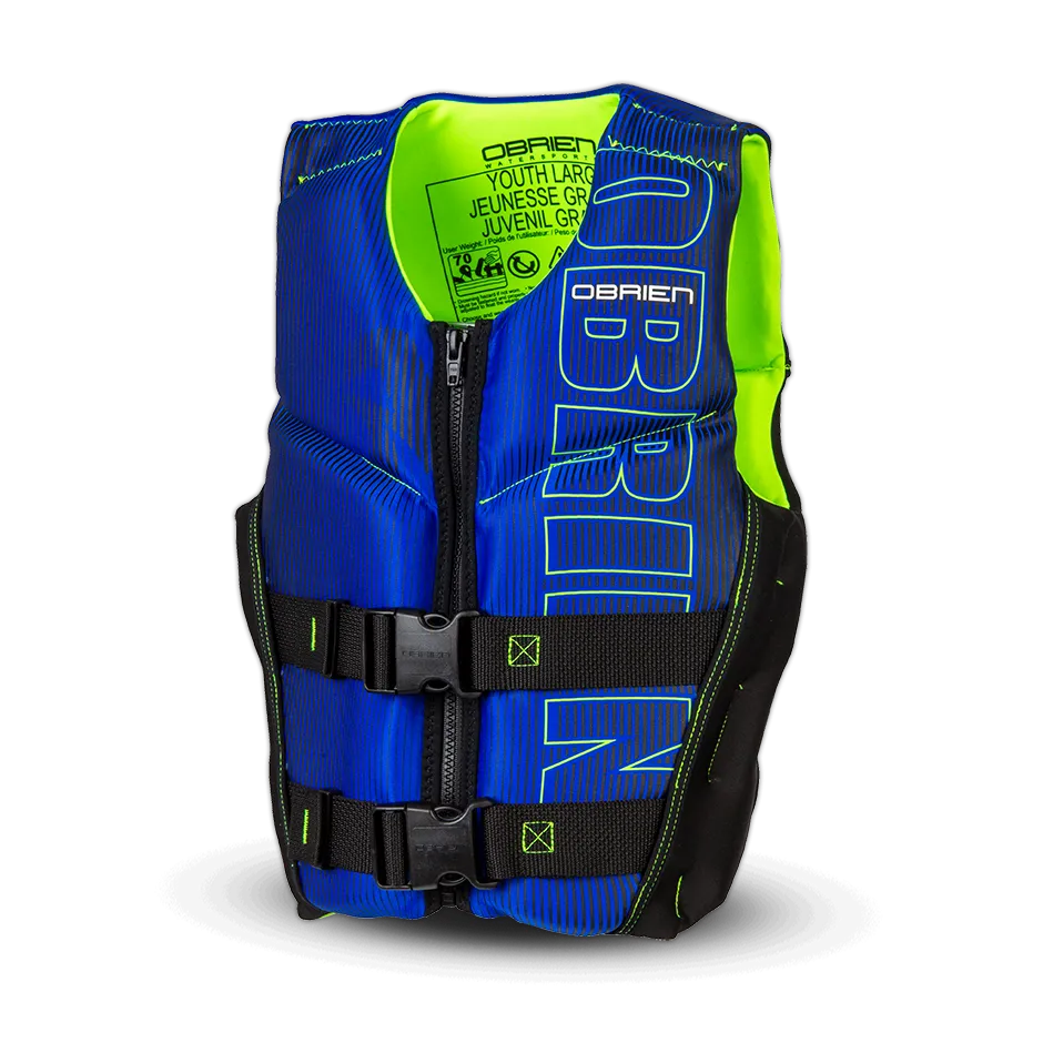 O'Brien Boys Youth Flex V-Back CGA Vest - Blue