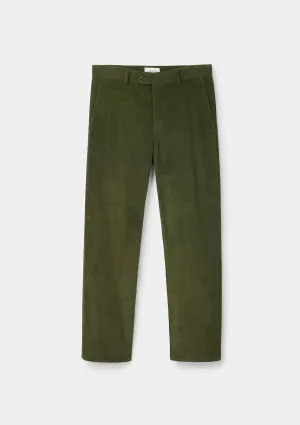 Olive Cotton Pincord Casual Trousers