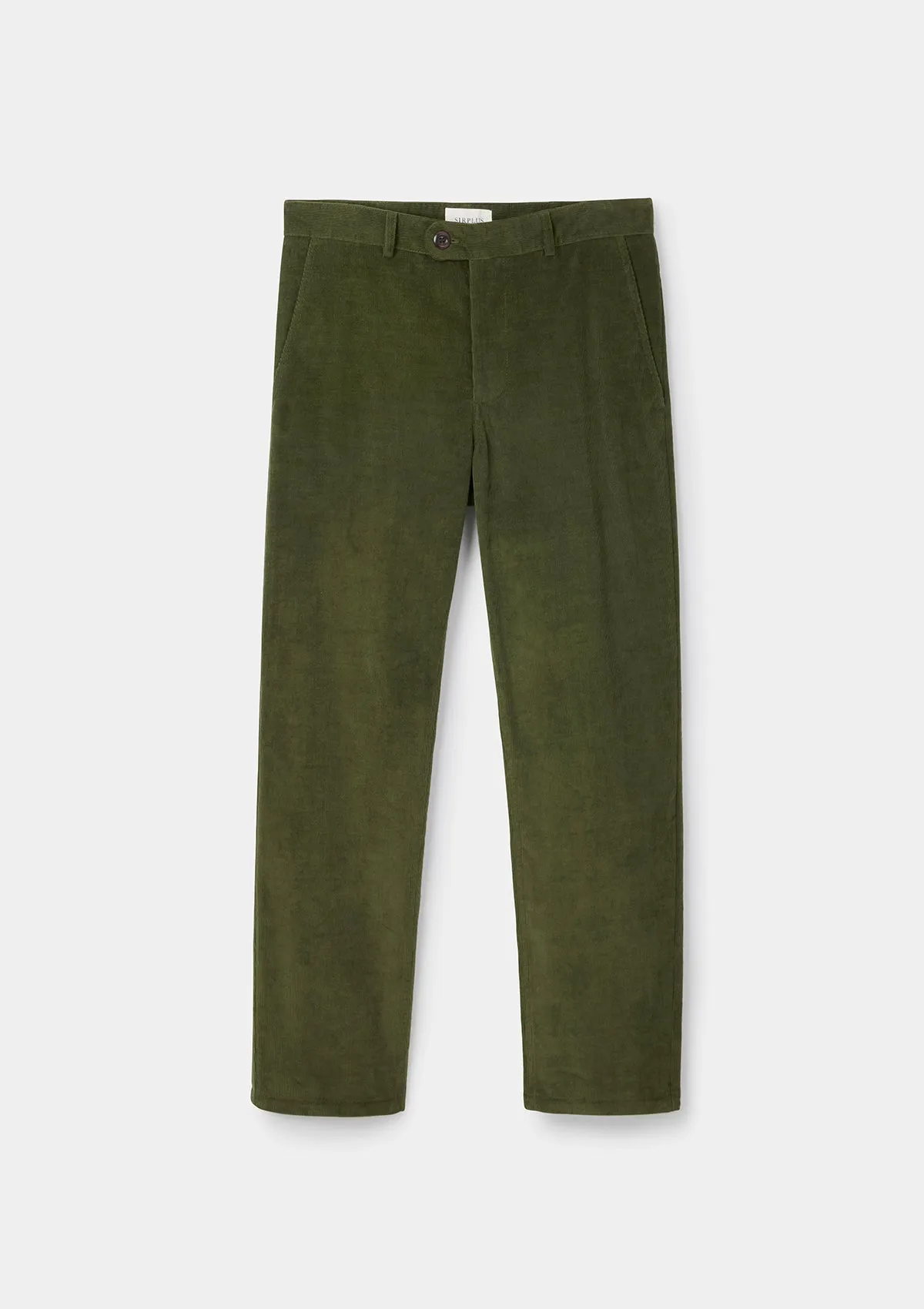 Olive Cotton Pincord Casual Trousers