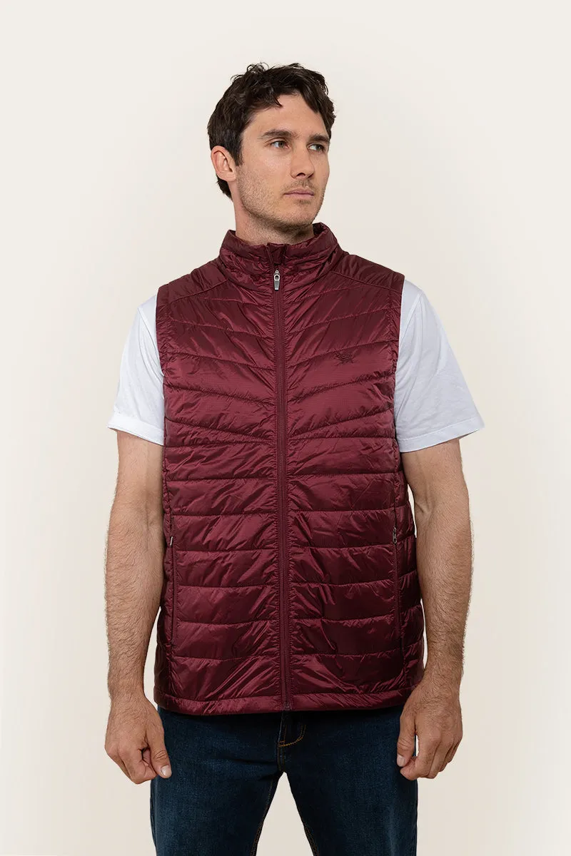 Patterson Mens Packable Vest - Burgundy