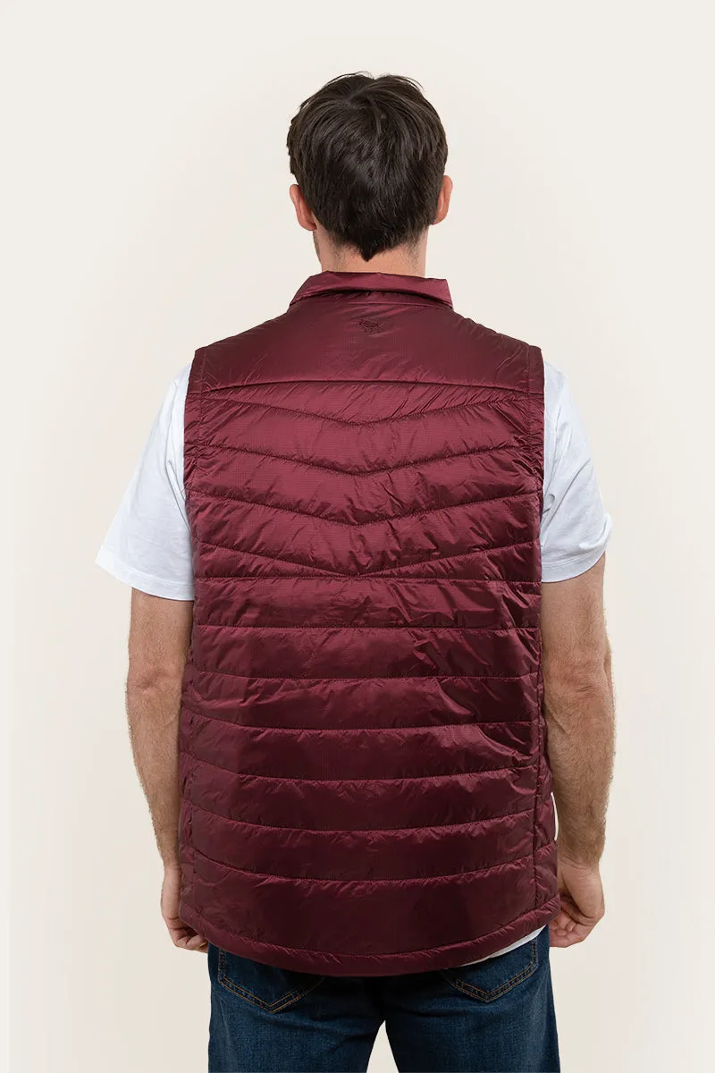 Patterson Mens Packable Vest - Burgundy