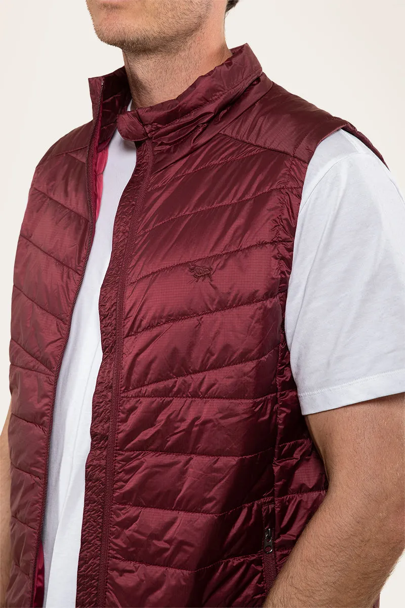 Patterson Mens Packable Vest - Burgundy