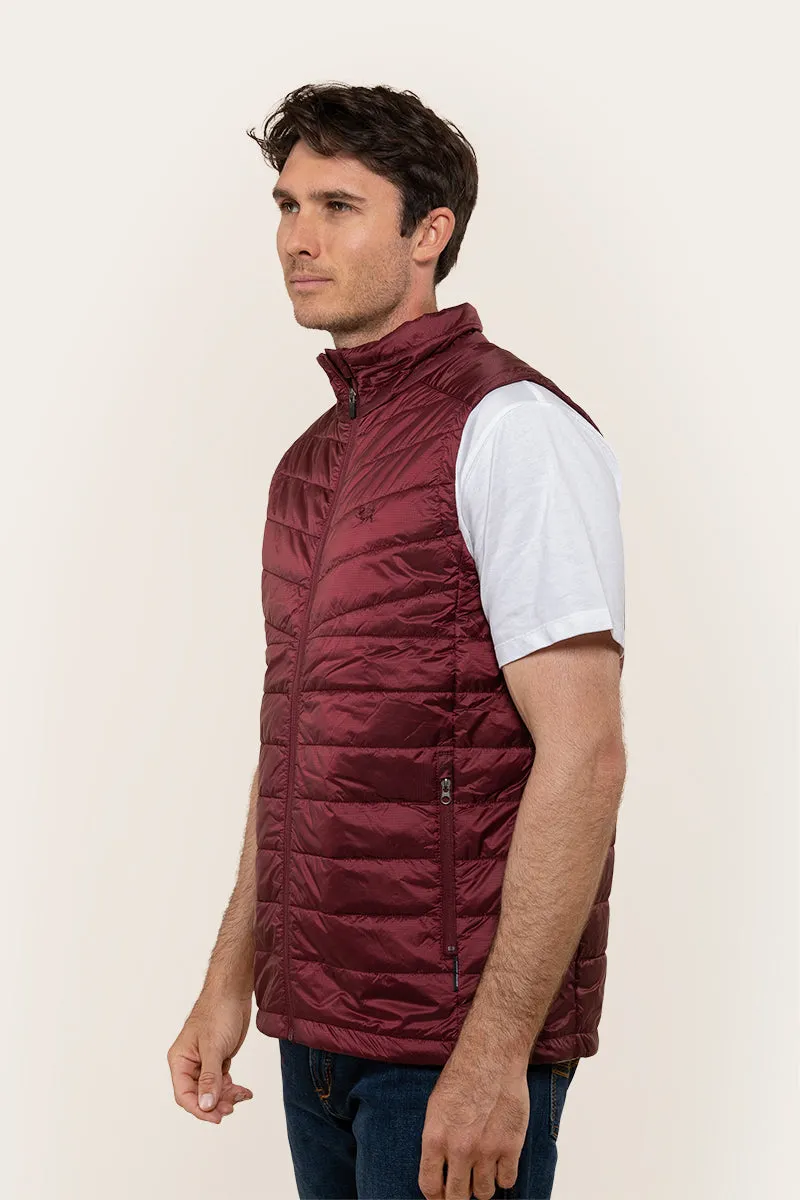 Patterson Mens Packable Vest - Burgundy