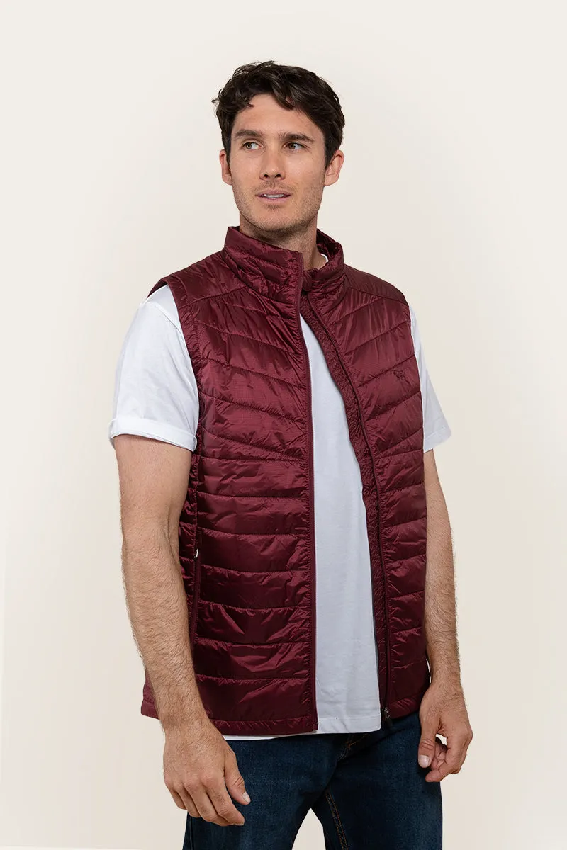 Patterson Mens Packable Vest - Burgundy