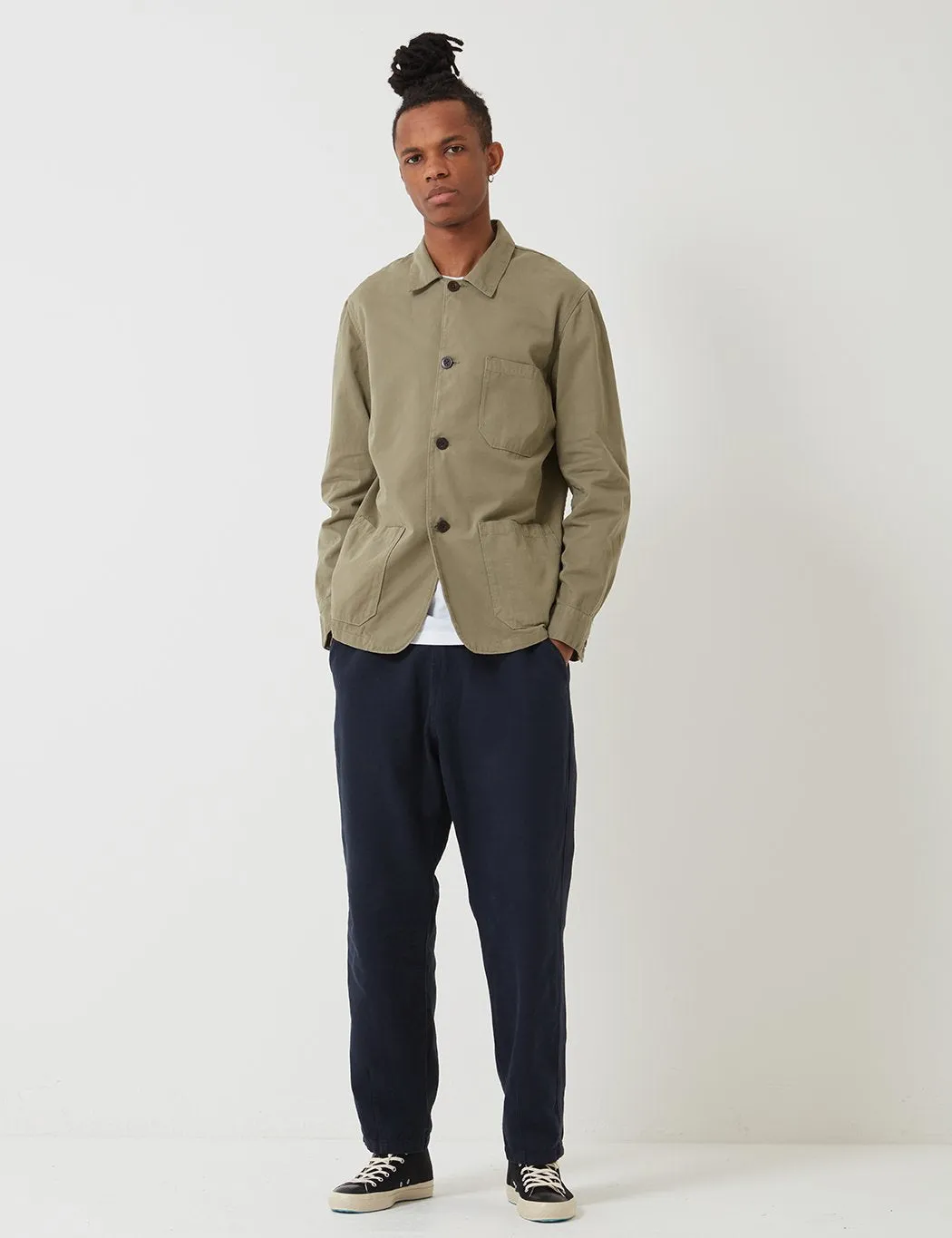 Portuguese Flannel Labura Workwear Jacket (Cotton) - Olive Green