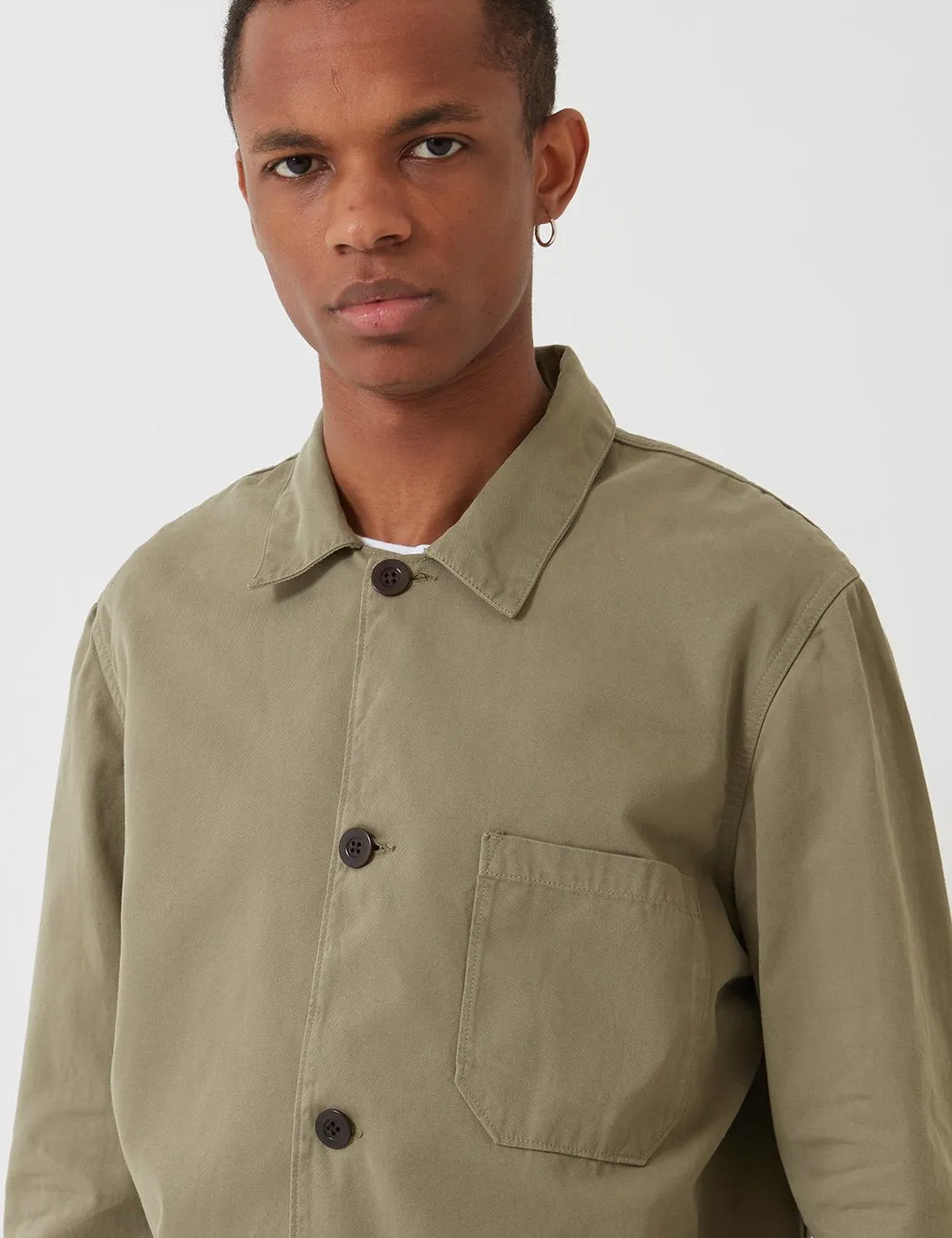 Portuguese Flannel Labura Workwear Jacket (Cotton) - Olive Green