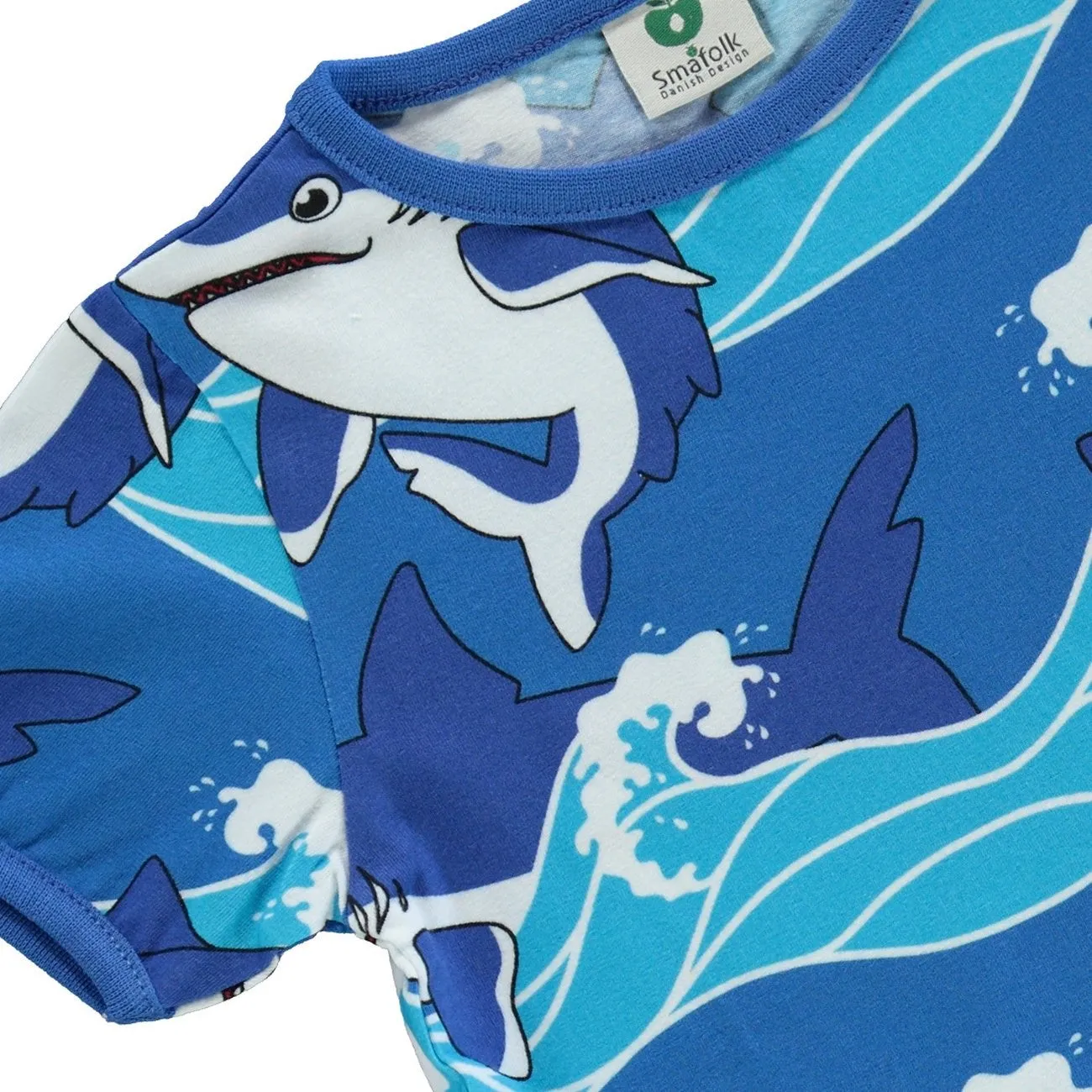 Småfolk Brilliant Blue T-Shirt With Sharks